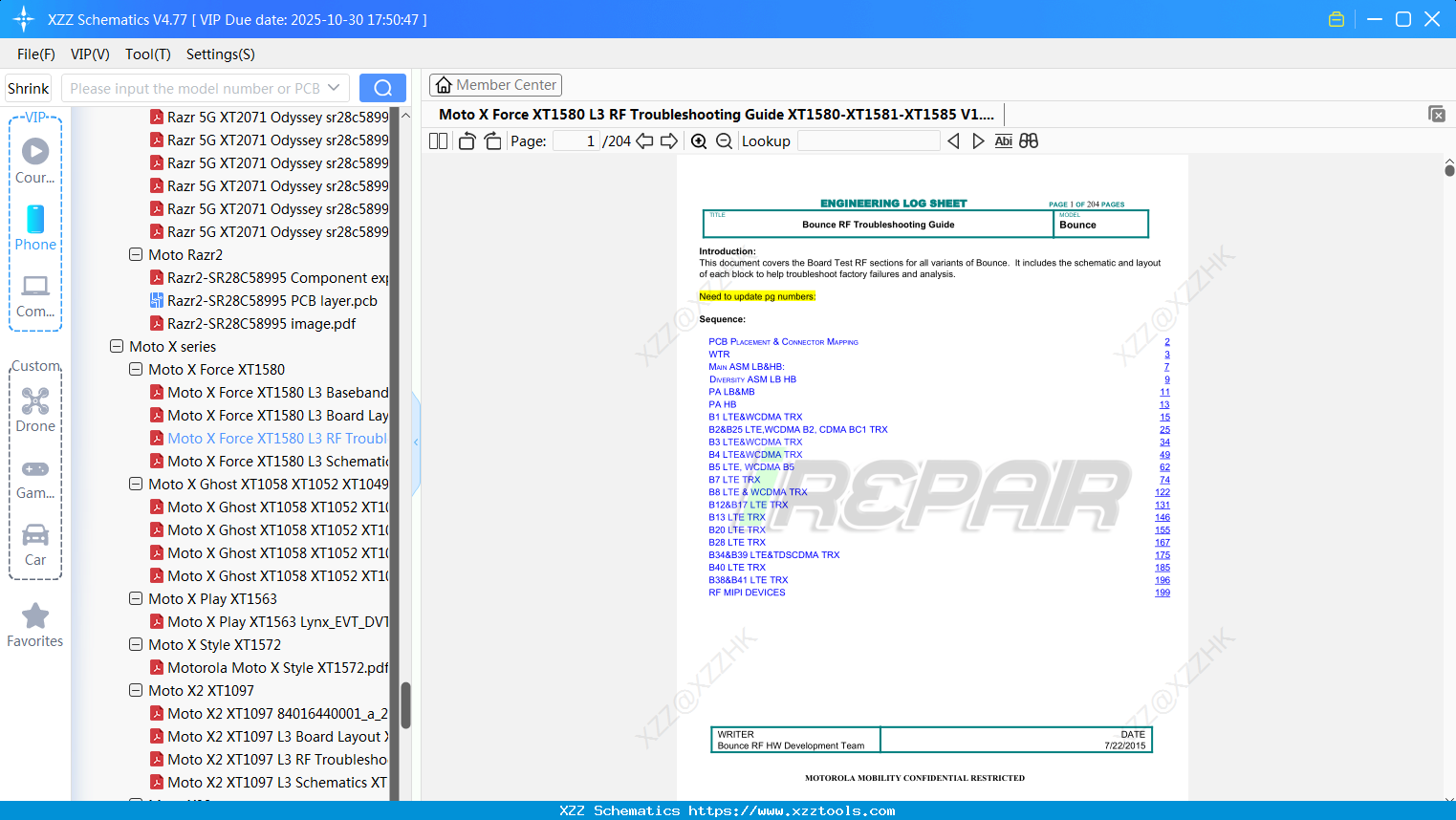 Motorola Moto X Force XT1580 L3 RF Troubleshooting Guide XT1580-XT1581-XT1585 V1.0